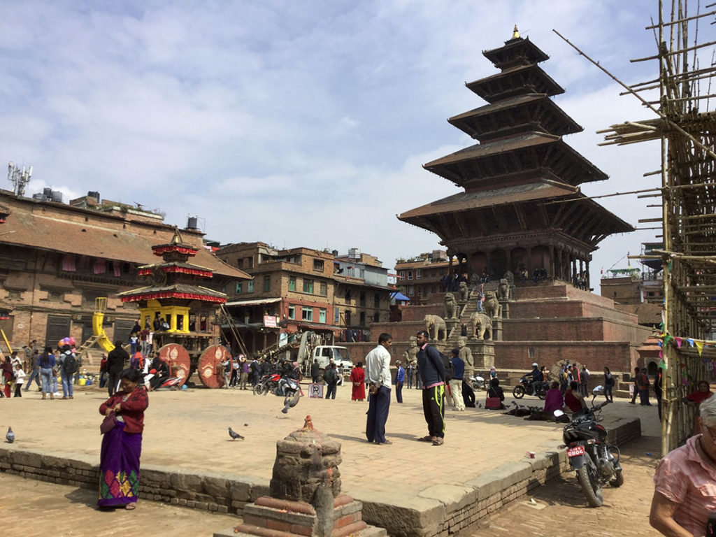 Sur la place Taumadhi de Bhaktapur